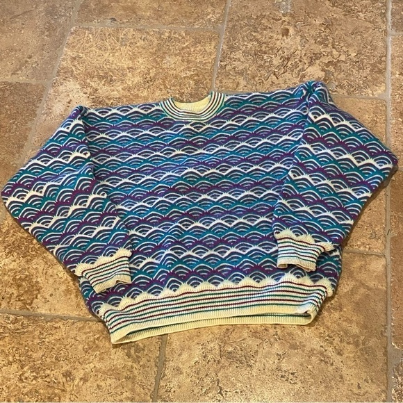 Vintage COOGI Patterned Pure Wool Sweater Size Large-Unisex-Made in Australia - Picture 1 of 8